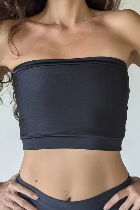 Black Onyx Long Bandeau Top