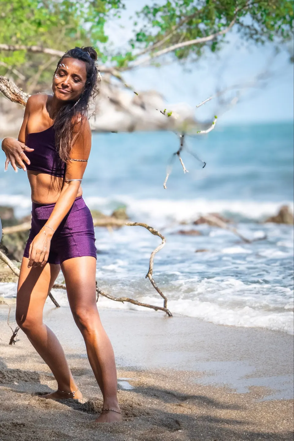 Long One Shoulder Top - Aubergine